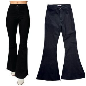 Buddy Love Womens Moonshine Denim Flare Jean Size‎ 25 Black Bell Bottom Stretch